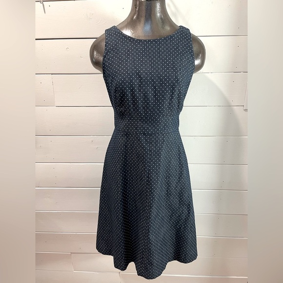 💙 CHRISTIAN CHENAIL Polka Dot Sleeveless Dress – Size 6 - Picture 1 of 14